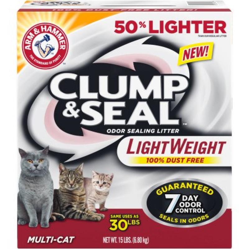Arm & Hammer Clump & Seal Light Weight Multi-Cat Odor-Sealing Cat Litter 15 lbs. Box