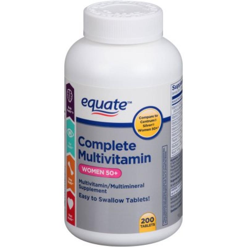 Equate Complete Multivitamin Women 50+ Multivitamin/Multimineral Supplement, 200 count