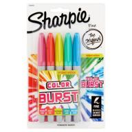 Sharpie Color Burst Permanent Markers, Fine Point, Assorted, 5-Pack
