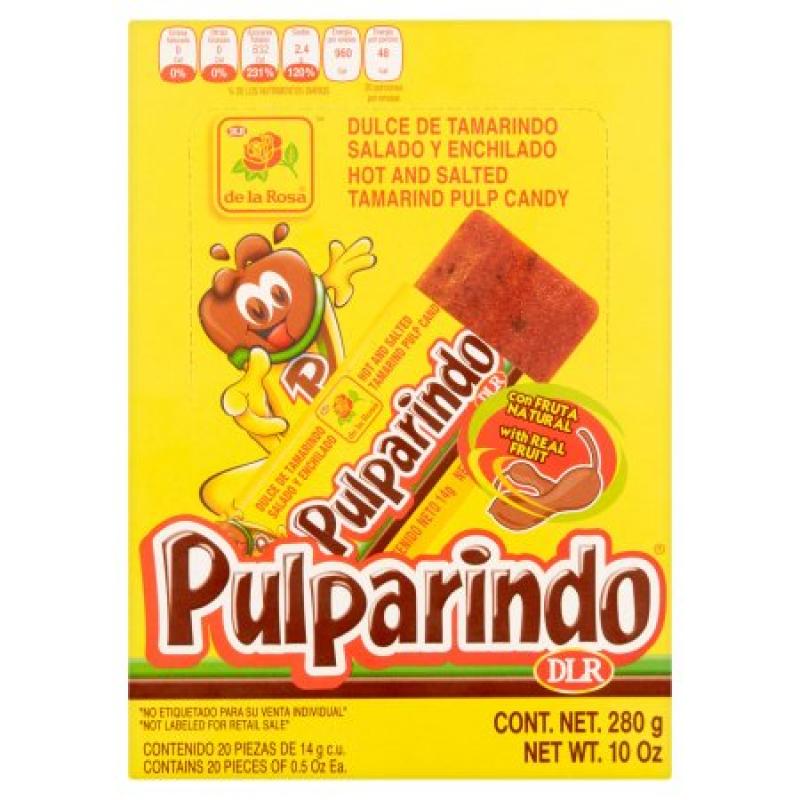 De La Rosa Hot And Salted Tamarind Pulp Candy Pulparindo, 20ct