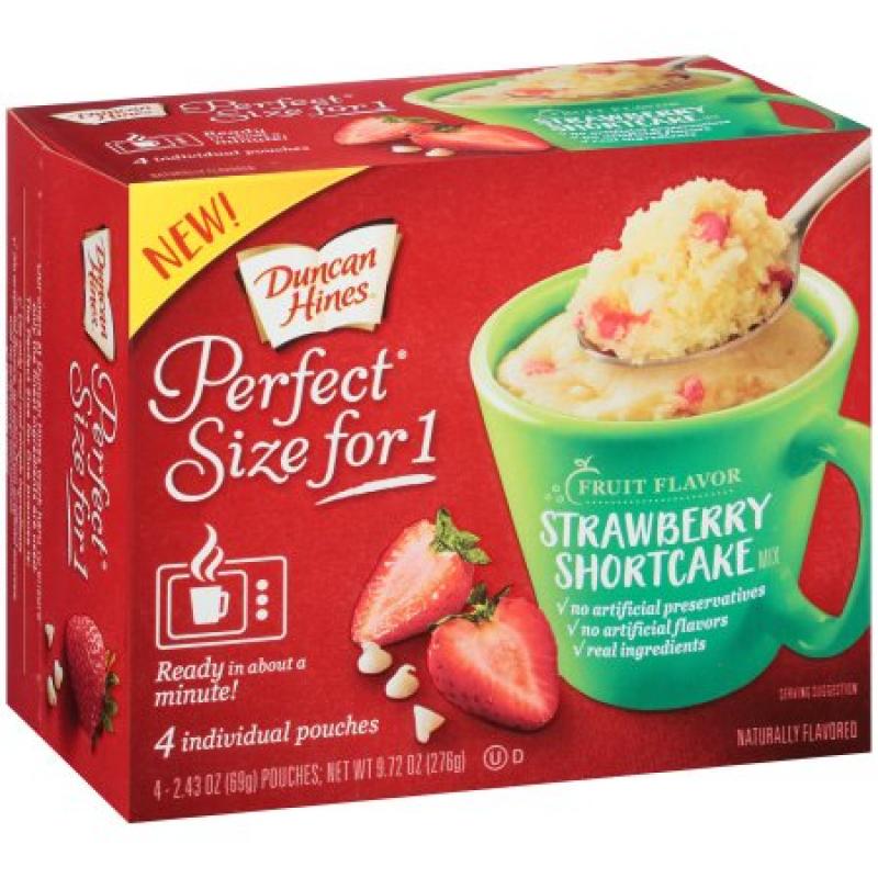 Duncan Hines® Perfect Size for One® Fruit Flavor Strawberry Shortcake Cake Mix 4-2.43 oz Box