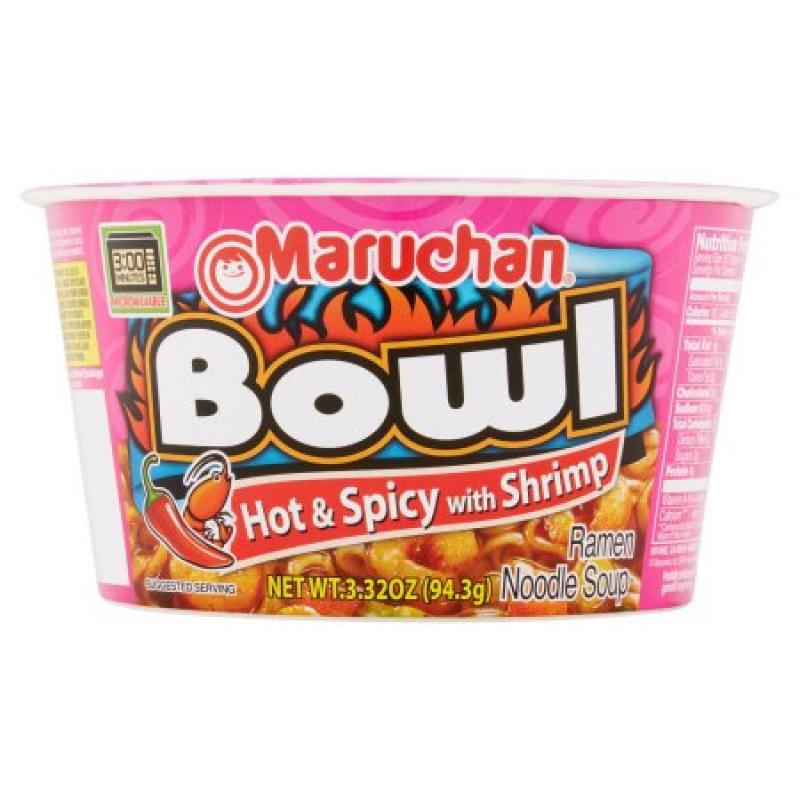 Maruchan Bowl Hot & Spicy with Shrimp Ramen Noodle Soup 3.32 oz