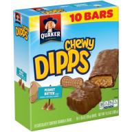 Quaker Chewy Dipps Peanut Butter Granola Bars, 1.05 oz, 10 count