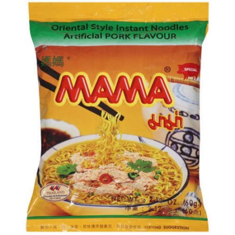 Mama Oriental Style Instant w/Artificial Pork Flavor Noodles, 2.12 oz