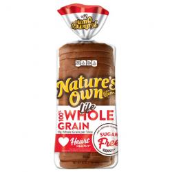 Nature’s Own Life 100% Whole Grain Sugar Free Bread, 16 oz Loaf