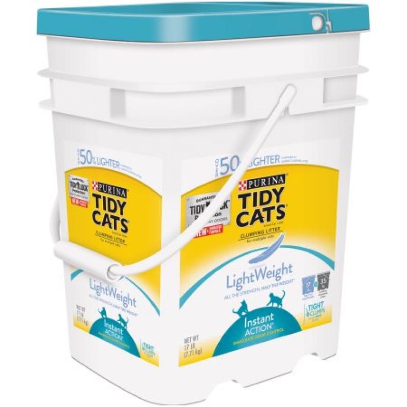 Purina Tidy Cats LightWeight Clumping Litter Instant Action for Multiple Cats 17 lb. Pail