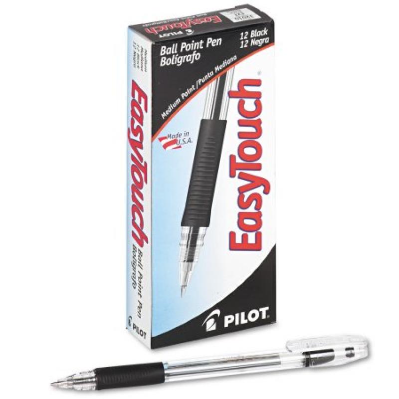 Pilot EasyTouch Stick Clear Barrel Ballpoint Pen, Medium Point, 12-Pack