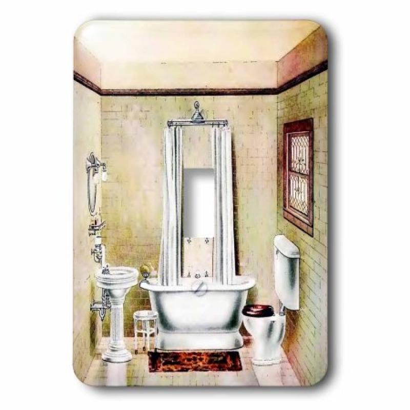 3dRose Picture Of Painting Of A Victorian Bathroom, 2 Plug Outlet Cover