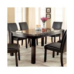 Furniture of America Jared Rectangular Marble Top Dining Table - Black