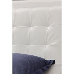 Coaster 300372Q Tully Modern Queen Bed White Leather Like Upholstery