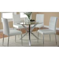 Coaster Home Furnishings Contemporary Dining Chair, Chrome/White