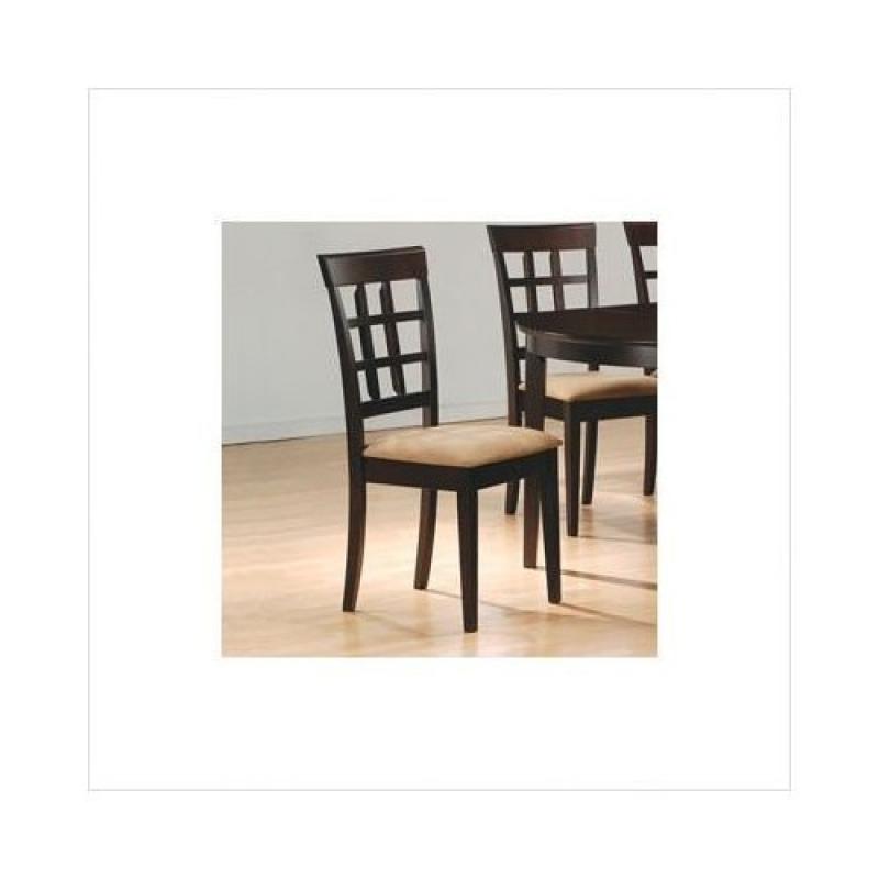 Coaster Contemporary Style Dining Chairs, Cappuccino Wood Finish, Set of 2