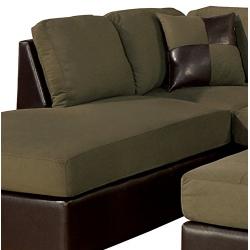 Bobkona Hungtinton Microfiber/Faux Leather 3-Piece Sectional Sofa Set, Sage