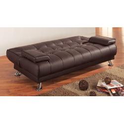 Coaster Futon Sofa Bed with Removable Arm Rests, Brown Vinyl
