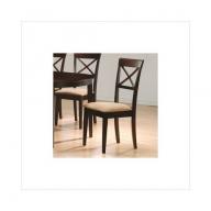 Coaster Dining Chairs, Cross-Back Design, Dark Cappuccino, Set of 2