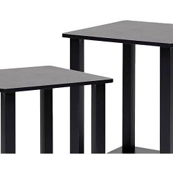 Furinno 12127EX/BK Simplistic End Table, Espresso/Black, Set of 2