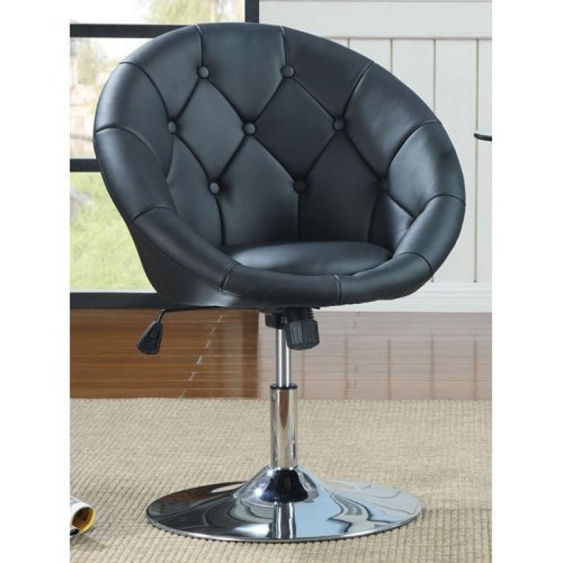 Coaster 102580 Round-Back Swivel Chair, Black