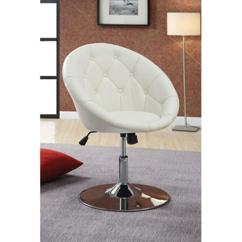 Coaster 102583 Round-Back Swivel Chair, White