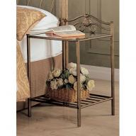 Coaster Home Furnishings 300172 Night Stand in Antique Gold Finish Metal