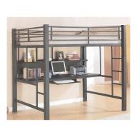 Coaster Fine Furniture 460023 Loft Bed with Workstation, Black Finish