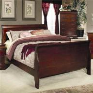Coaster Fine Furniture 200431q Louis Philippe Style Sleigh Bed, Queen, Cherry Finish