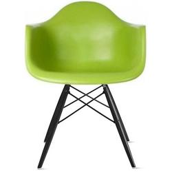 2xhome - Set of Two (2) Green - Eames Style Armchair Black Wood Legs Eiffel Dining Room Chair - Lounge Chair Arm Chair Arms Chairs Seats Wooden Wood Leg Wire Leg Dowel Leg