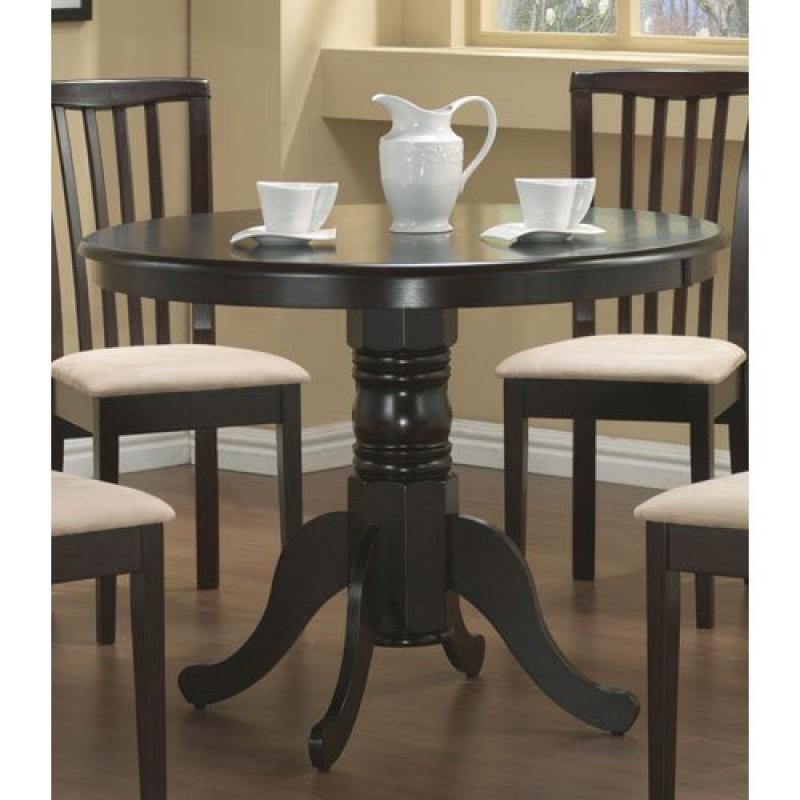 Coaster Pedestal Round Dining Table Cappuccino Finish