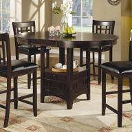 Coaster Counter Height Dining Table Extension Leaf Dark Cappuccino Finish