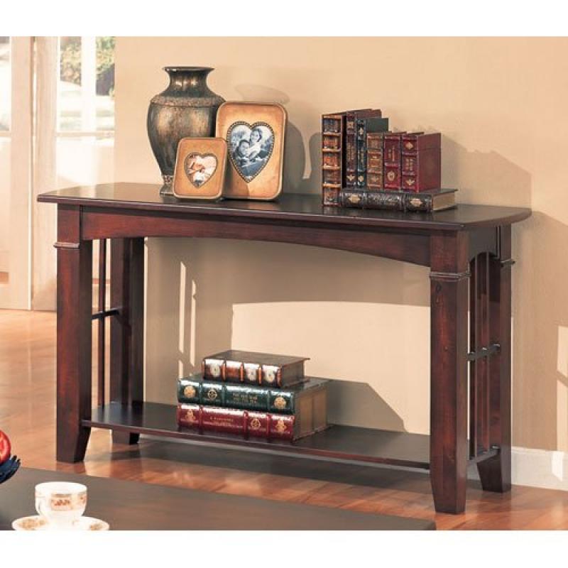 Coaster Antique Country Style Sofa Table, Cherry Finish