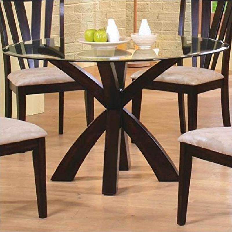 Coaster Home Furnishings 101071 Casual Dining Table Base, Deep Merlot Finish( Glass not included)