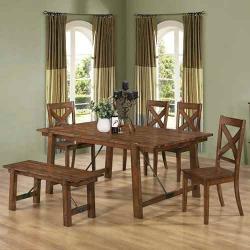 Coaster Home Furnishings Country Dining Table, Rustic Oak