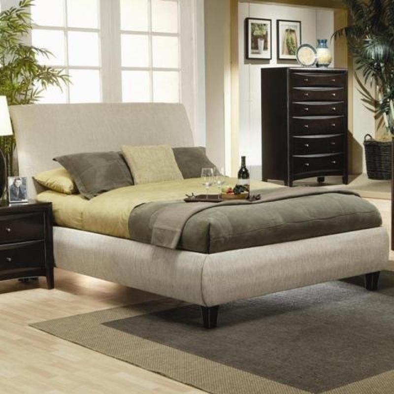 Coaster Fine Furniture 300369KE Bed, Eastern King, Beige Fabric