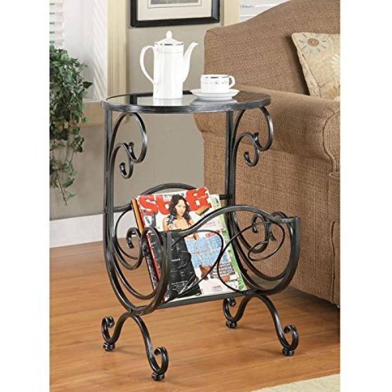 Coaster Metal and Glass Accent Table, with Storage
