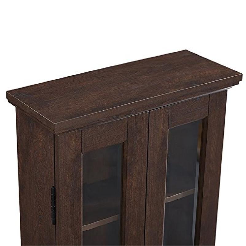 WE Furniture 41" Wood Media Storage Cabinet, Brown