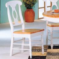 Coaster Napoleon Style Dining Chairs, Natural and White Finish, Set of 2