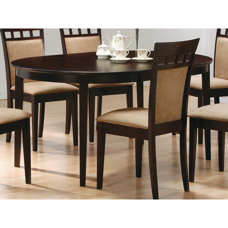 Coaster Contemporary Oval Dining Table, Cappuccino Finish