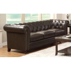 Coaster Home Furnishings Sofa, Black/Dark Brown
