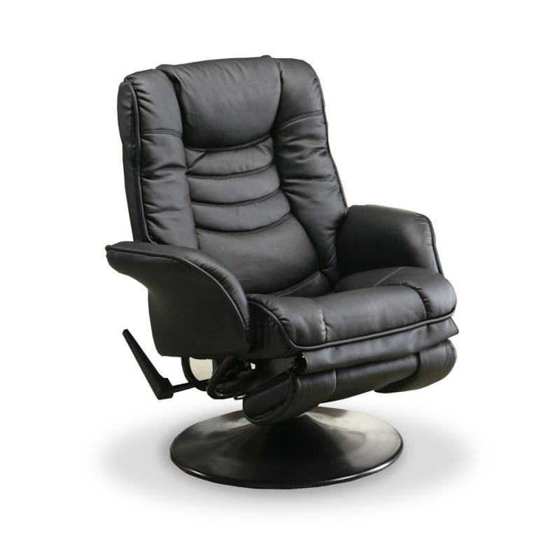 Coaster Home Furnishings 600229 Recliners Casual Leatherette Swivel Recliner, Black