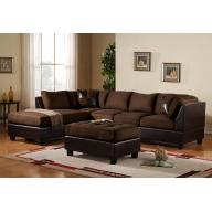 3 Piece Modern Reversible Microfiber / Faux Leather Sectional Couch