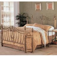 Coaster Fine Furniture 300171q Metal Bed Headboard and Footboard, Queen, Gold Finish