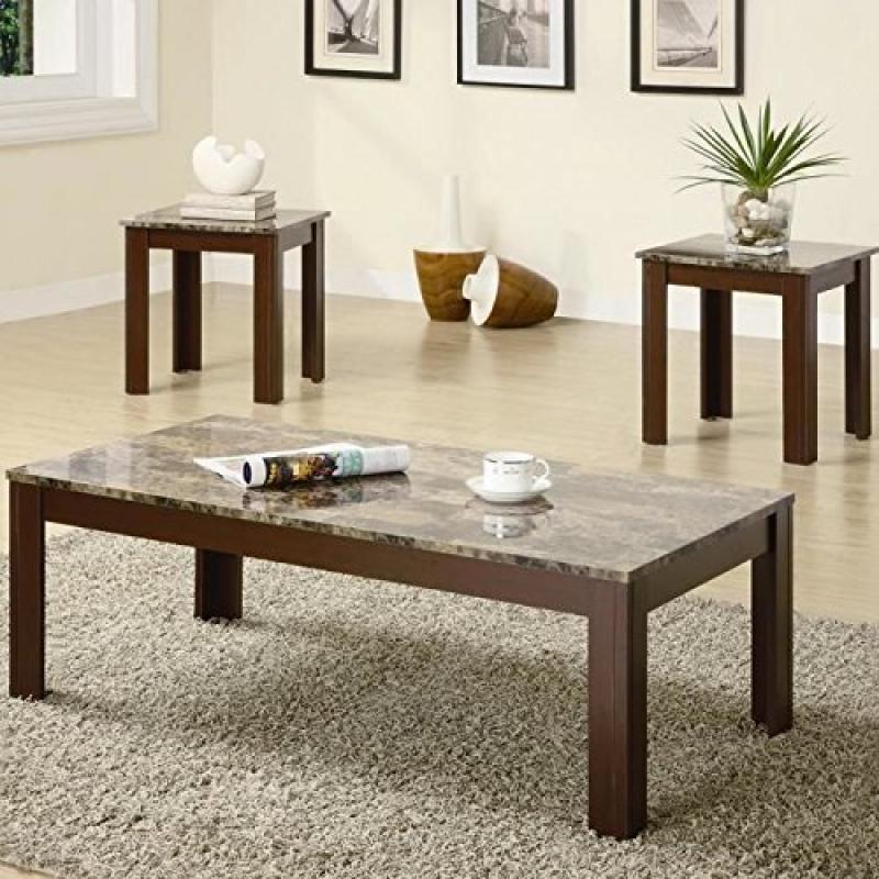Coaster Fine Furniture 700395 3-Piece Coffee Table and End Table Set