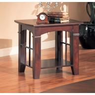 Coaster End Table, Cherry Finish