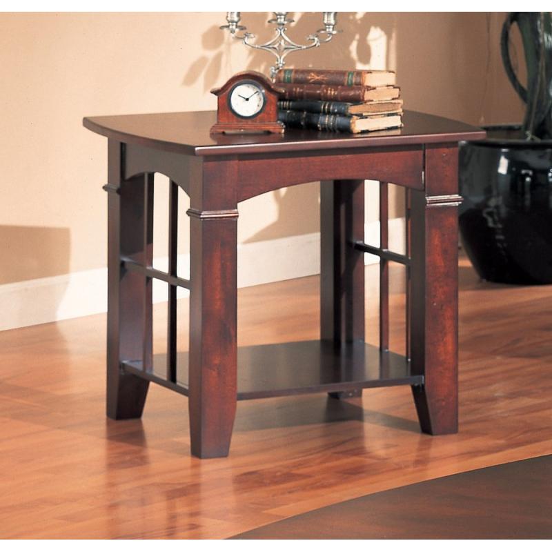 Coaster End Table, Cherry Finish