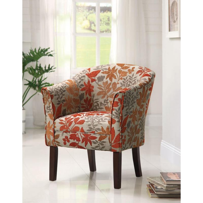 Coaster460407 Floral Barrel Back Accent Chair