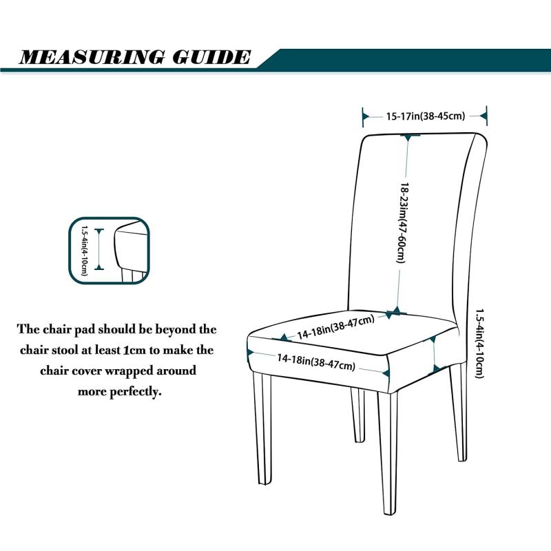 Subrtex Jacquard Stretch Dining Room Chair Slipcovers (4, Blue Jacquard)