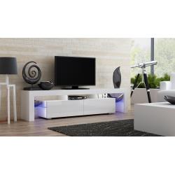 TV Stand MILANO 200 / Modern LED TV Cabinet / Living Room Furniture / Tv Cabinet fit for up to 90-inch TV screens / High Capacity Tv Console for Modern Living Room (White & White)