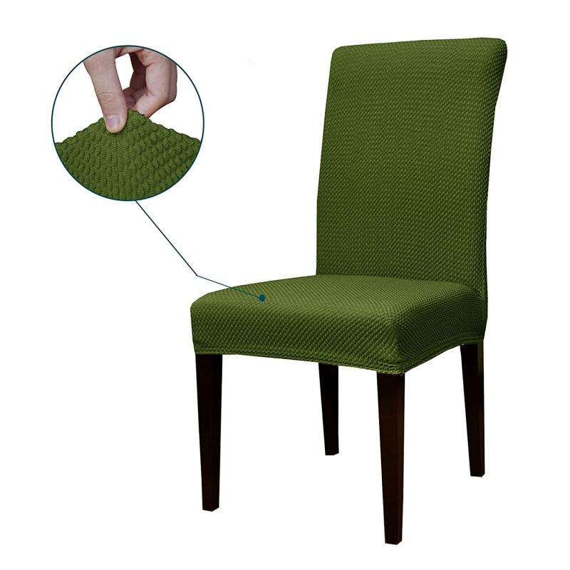 Subrtex Jacquard Stretch Dining Room Chair Slipcovers (4, Green Jacquard)