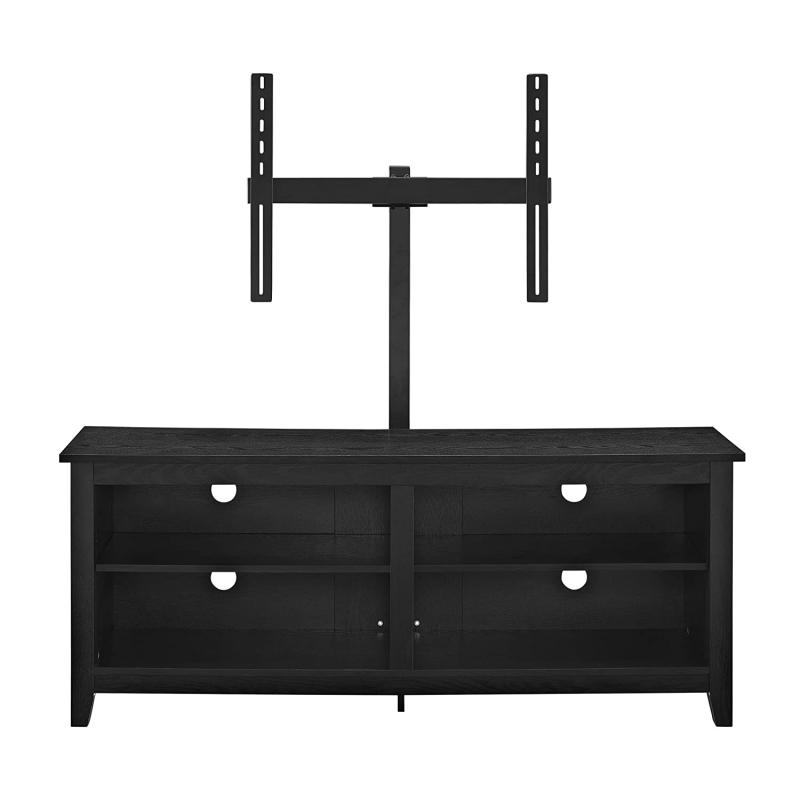 WE Furniture 58" Wood TV Stand Console with Mount, Black
