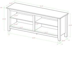 WE Furniture 58" Wood TV Stand Storage Console, Espresso