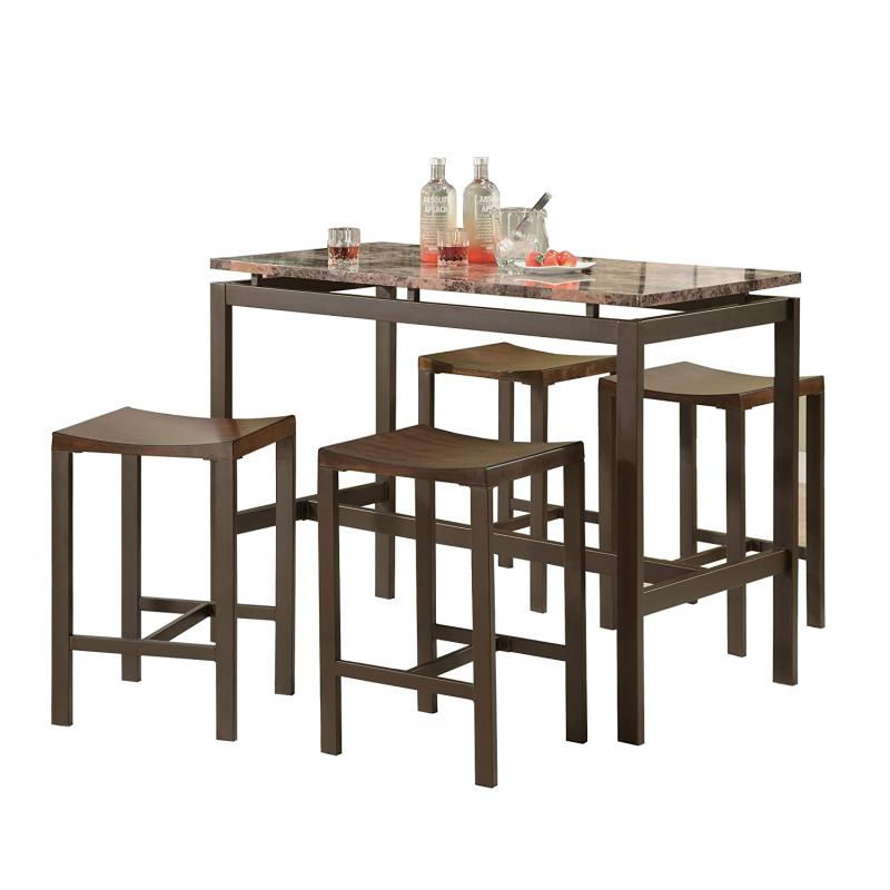 Coaster Home Furnishings Casual Dining Room 5 Piece Set, Brown